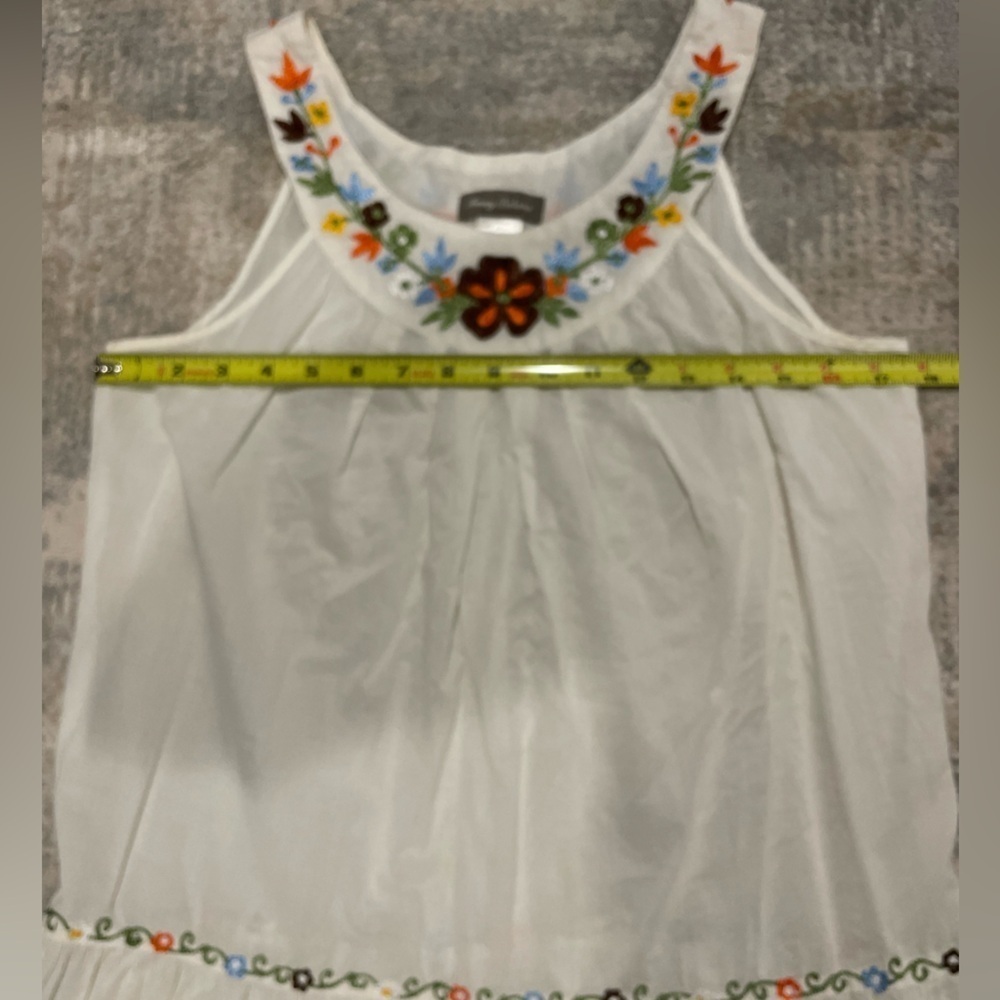 Tommy Bahama White Embroidered Cotton Floral Dress Beach Swim Cottagecore Sz Med - Picture 4 of 10